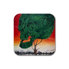 Skull Hedge Rubber Square Coaster (4 Pack)  by redmaidenart