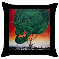 Skull Hedge Throw Pillow Case (black) by redmaidenart