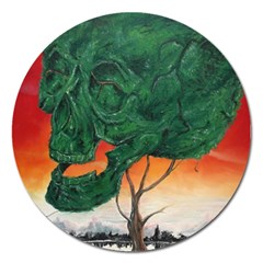 Skull Hedge Magnet 5  (round) by redmaidenart