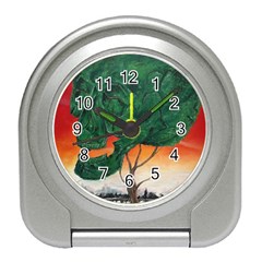 Skull Hedge Travel Alarm Clocks by redmaidenart