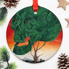 Skull Hedge Round Ornament (two Sides) by redmaidenart