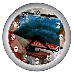 Breaking News Wall Clocks (silver)  by redmaidenart