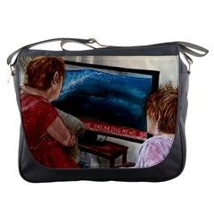 Breaking News Messenger Bags by redmaidenart