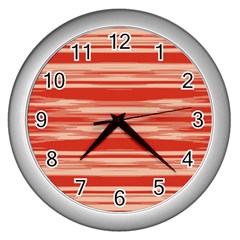 Abstract Linear Minimal Pattern Wall Clocks (silver)  by dflcprints