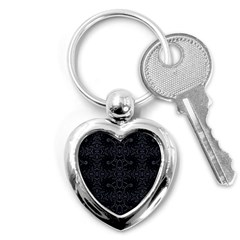 Dark Ethnic Sharp Pattern Key Chains (heart)  by dflcprints