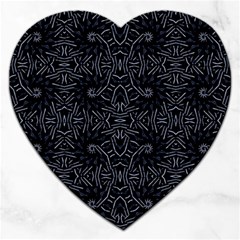 Dark Ethnic Sharp Pattern Jigsaw Puzzle (heart) by dflcprints