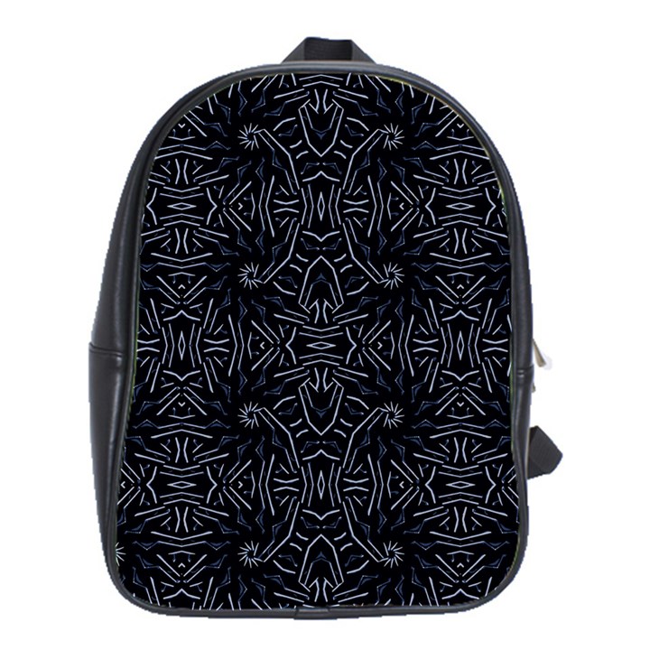 Dark Ethnic Sharp Pattern School Bag (Large)