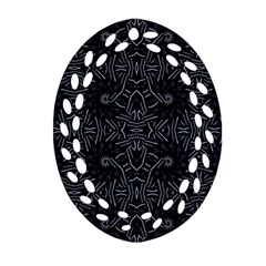 Dark Ethnic Sharp Pattern Oval Filigree Ornament (two Sides) by dflcprints