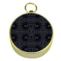 Dark Ethnic Sharp Pattern Gold Compasses by dflcprints