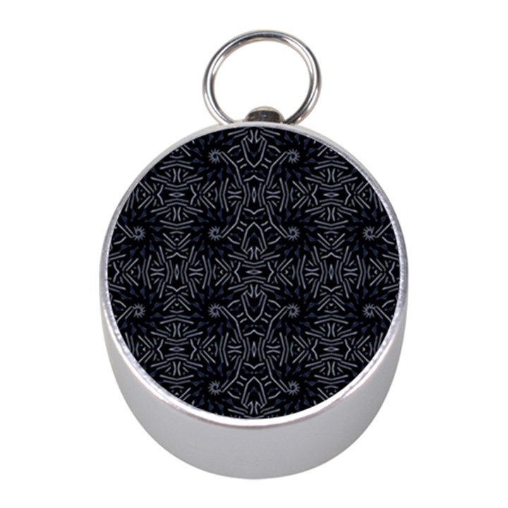 Dark Ethnic Sharp Pattern Mini Silver Compasses