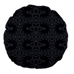 Dark Ethnic Sharp Pattern Large 18  Premium Flano Round Cushions by dflcprints