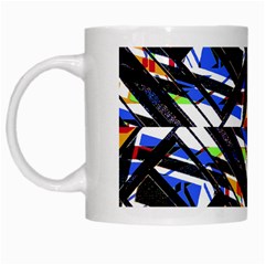 Multicolor Geometric Abstract Pattern White Mugs by dflcprints