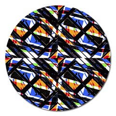 Multicolor Geometric Abstract Pattern Magnet 5  (round) by dflcprints