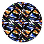 Multicolor Geometric Abstract Pattern Magnet 5  (Round) Front