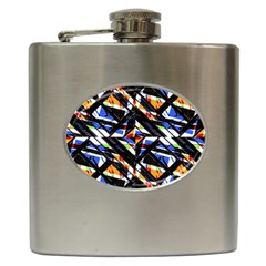 Multicolor Geometric Abstract Pattern Hip Flask (6 Oz) by dflcprints