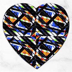 Multicolor Geometric Abstract Pattern Jigsaw Puzzle (heart) by dflcprints