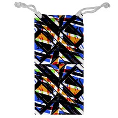 Multicolor Geometric Abstract Pattern Jewelry Bag by dflcprints