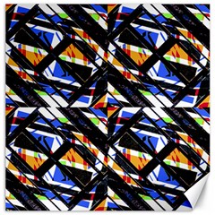 Multicolor Geometric Abstract Pattern Canvas 16  X 16   by dflcprints