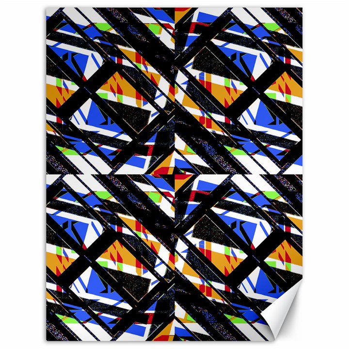 Multicolor Geometric Abstract Pattern Canvas 18  x 24  