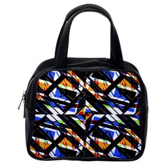 Multicolor Geometric Abstract Pattern Classic Handbags (one Side) by dflcprints