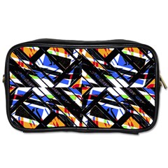 Multicolor Geometric Abstract Pattern Toiletries Bags 2-side by dflcprints