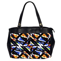 Multicolor Geometric Abstract Pattern Office Handbags (2 Sides)  by dflcprints