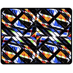 Multicolor Geometric Abstract Pattern Fleece Blanket (medium)  by dflcprints