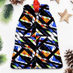 Multicolor Geometric Abstract Pattern Bell Ornament (two Sides) by dflcprints