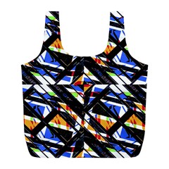 Multicolor Geometric Abstract Pattern Full Print Recycle Bags (l)  by dflcprints