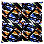 Multicolor Geometric Abstract Pattern Large Flano Cushion Case (One Side) Front