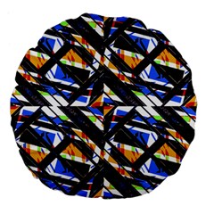 Multicolor Geometric Abstract Pattern Large 18  Premium Flano Round Cushions by dflcprints