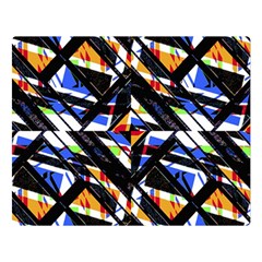 Multicolor Geometric Abstract Pattern Double Sided Flano Blanket (large)  by dflcprints