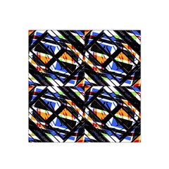 Multicolor Geometric Abstract Pattern Satin Bandana Scarf by dflcprints