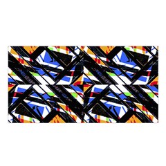 Multicolor Geometric Abstract Pattern Satin Shawl by dflcprints