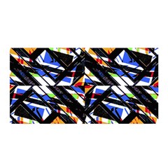 Multicolor Geometric Abstract Pattern Satin Wrap by dflcprints