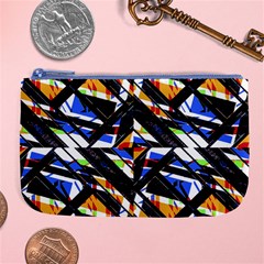 Multicolor Geometric Abstract Pattern Large Coin Purse by dflcprints