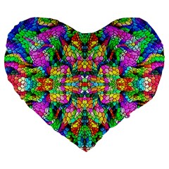 Pattern-854 Large 19  Premium Heart Shape Cushions by ArtworkByPatrick