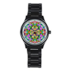 Pattern-854 Stainless Steel Round Watch by ArtworkByPatrick