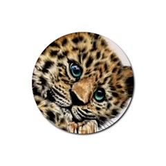 Jaguar Cub Rubber Coaster (round)  by ArtByThree