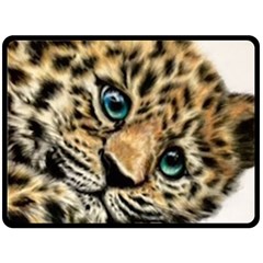 Jaguar Cub Double Sided Fleece Blanket (large)  by ArtByThree