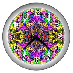 Pattern-807 Wall Clocks (silver)  by ArtworkByPatrick