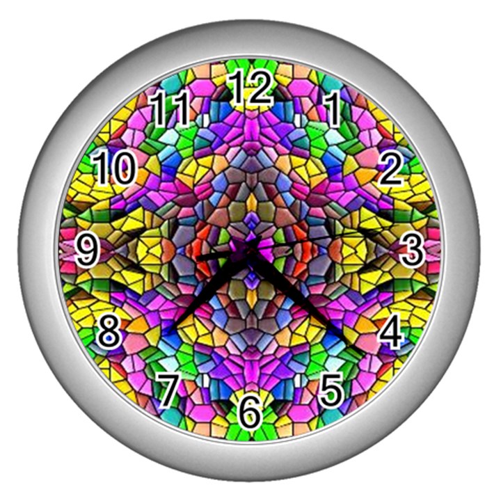 Pattern-807 Wall Clocks (Silver) 