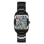 ARTWORK BY PATRICK-Pattern-9 Stainless Steel Barrel Watch Front