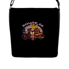 Route 66 Flap Messenger Bag (l)  by ArtworkByPatrick