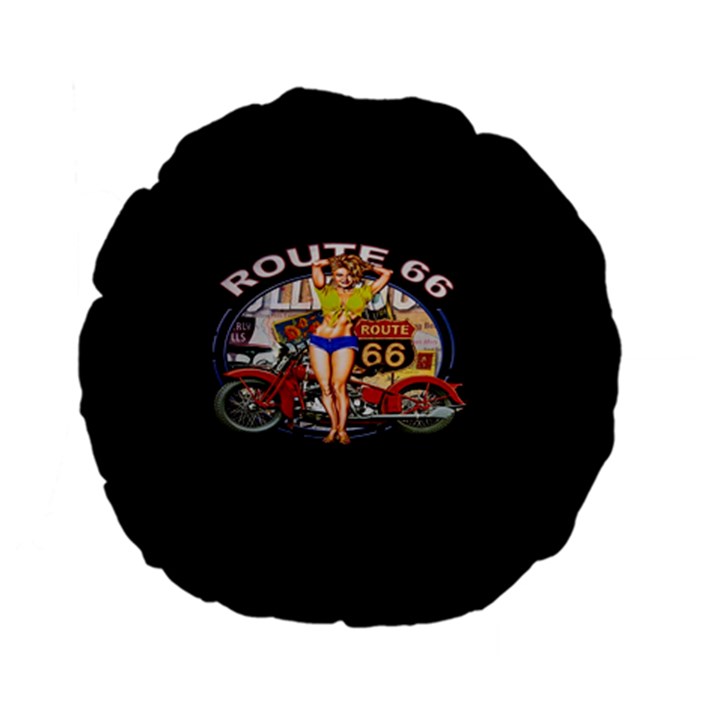 Route 66 Standard 15  Premium Flano Round Cushions