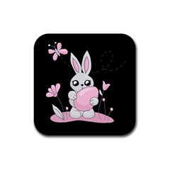 Easter Bunny  Rubber Square Coaster (4 Pack)  by Valentinaart