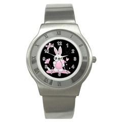 Easter Bunny  Stainless Steel Watch by Valentinaart