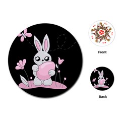 Easter Bunny  Playing Cards (round)  by Valentinaart