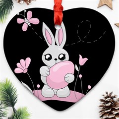 Easter Bunny  Heart Ornament (two Sides) by Valentinaart