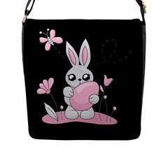 Easter Bunny  Flap Messenger Bag (l)  by Valentinaart